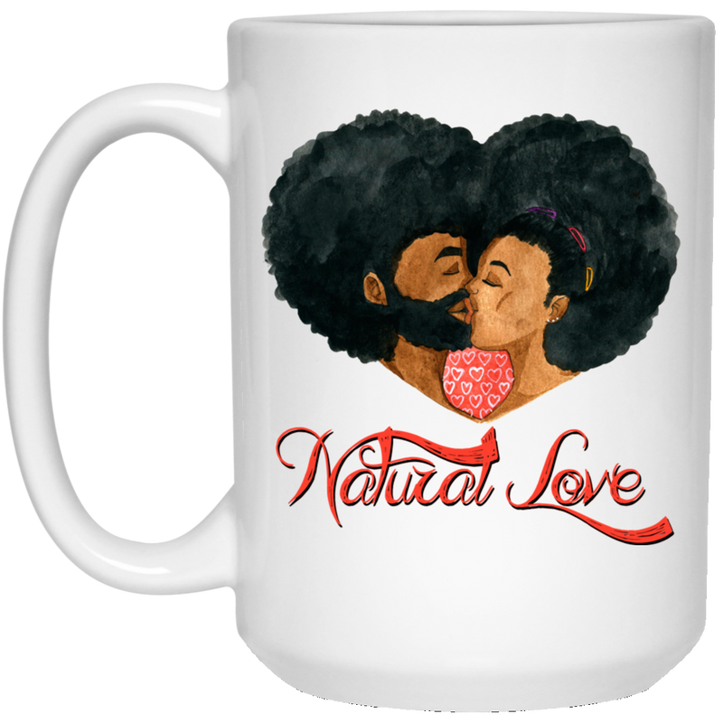 African American Coffee Mug Natural Couple In Love 11oz - 15oz White Mug