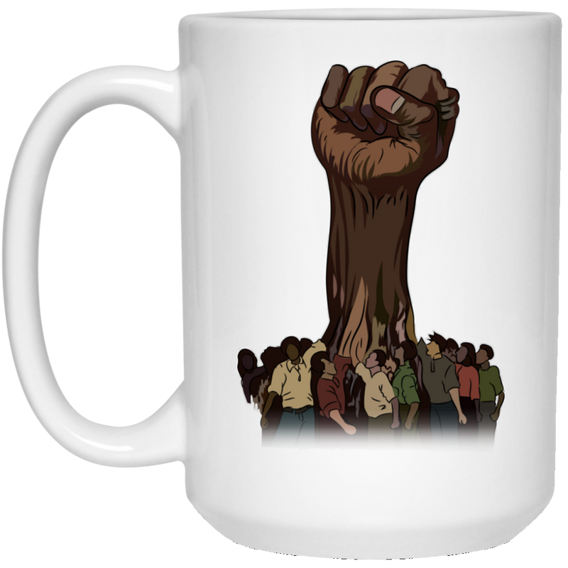 African American Coffee Mug People Strong Hand 11oz - 15oz Black Mug