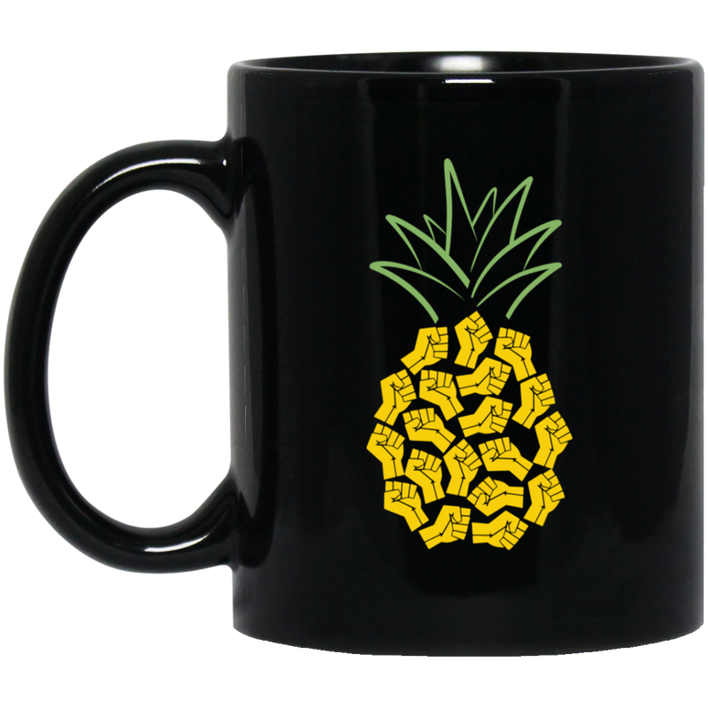 African American Coffee Mug Pineapple Strong Hand 11oz - 15oz Black Mug