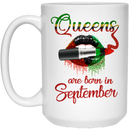African American Coffee Mug Queens Are Born In September With Cute Lips Art 11oz - 15oz White Mug