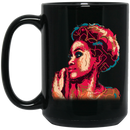 African American Coffee Mug Red Black Girl Afro Art 11oz - 15oz Black Mug