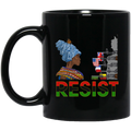 African American Coffee Mug Resist With Black Women And Butterfly 11oz - 15oz Black Mug