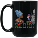 African American Coffee Mug Resist With Black Women And Butterfly 11oz - 15oz Black Mug