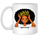 African American Coffee Mug Respectmyhair Cute Black Women Wear A Crown 11oz - 15oz White Mug