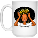 African American Coffee Mug Respectmyhair Cute Black Women Wear A Crown 11oz - 15oz White Mug