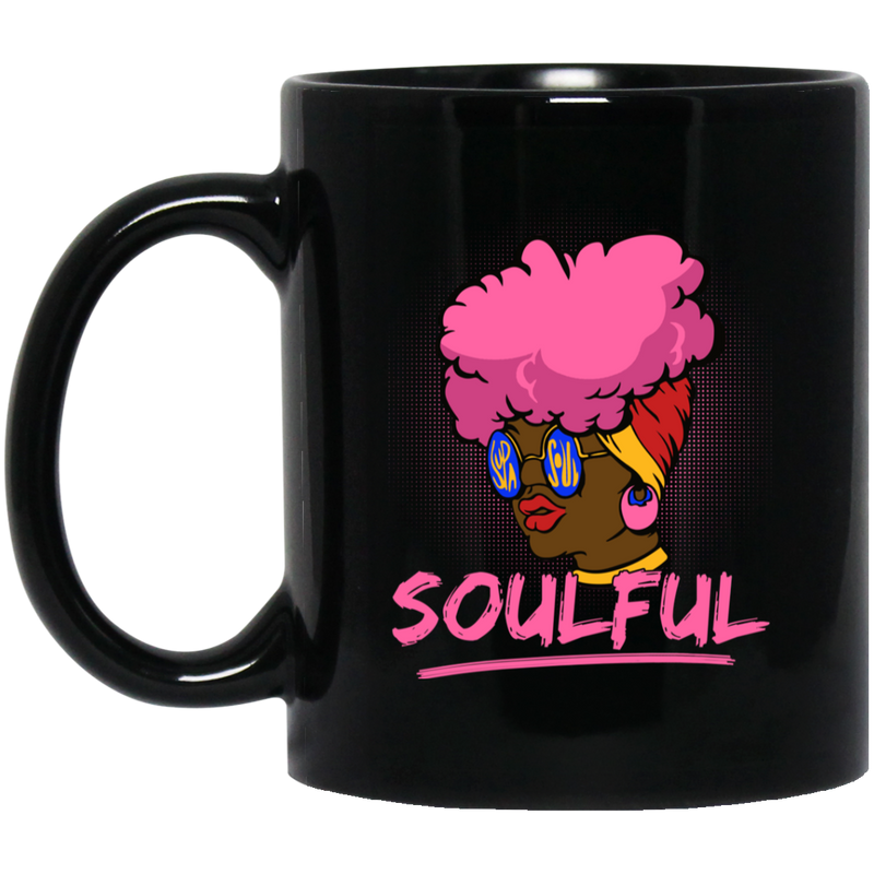 African American Coffee Mug Soulful 11oz - 15oz Black Mug