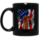 African American Coffee Mug Strong Hand Broken Chain With American Flag 11oz - 15oz Black Mug