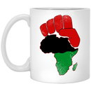 African American Coffee Mug Strong Hand Flag 11oz - 15oz White Mug