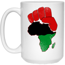 African American Coffee Mug Strong Hand Flag 11oz - 15oz White Mug
