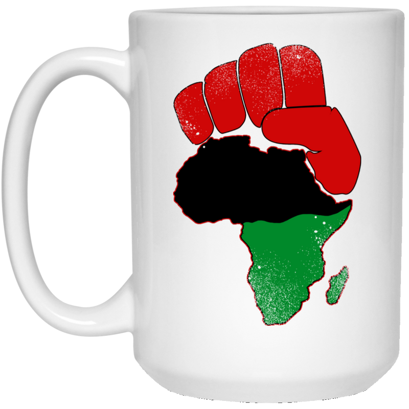 African American Coffee Mug Strong Hand Flag 11oz - 15oz White Mug