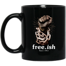 African American Coffee Mug Strong Hand Freeish Since 1865 11oz - 15oz Black Mug