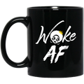 African American Coffee Mug Woke AF Black Girl Wear A Crown 11oz - 15oz Black Mug