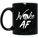African American Coffee Mug Woke AF Black Girl Wear A Crown 11oz - 15oz Black Mug