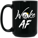 African American Coffee Mug Woke AF Black Girl Wear A Crown 11oz - 15oz Black Mug