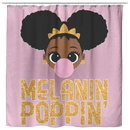 African American Melanin Poppin' Balloons Crown Black History Month Shower Curtains For Bathroom Decor