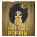 African American Melanin Poppin' Balloons Crown Black History Month Shower Curtains For Bathroom