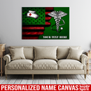 African American Nurse Personalized Canvas - Half Flag African American Nurse Personalized Name Canvas Nurse - CANLA75
