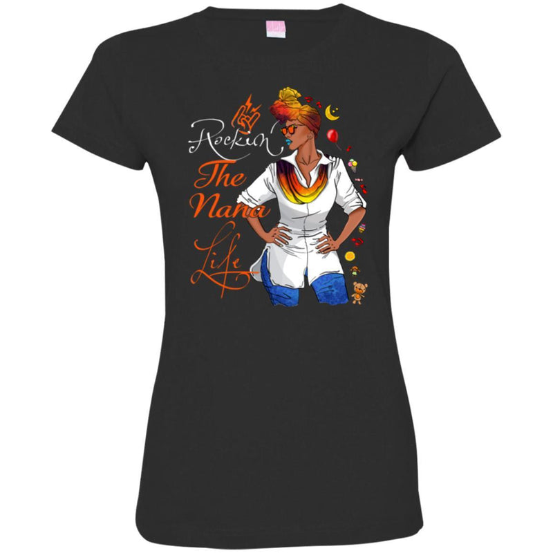 African American Rockin The Nana Life Balloon Black History Women Nana T Shirts CustomCat