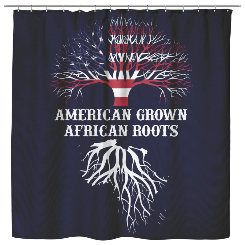 African American Shower Curtains - American Grown African Roots Black History Month Shower Curtains For Bathroom