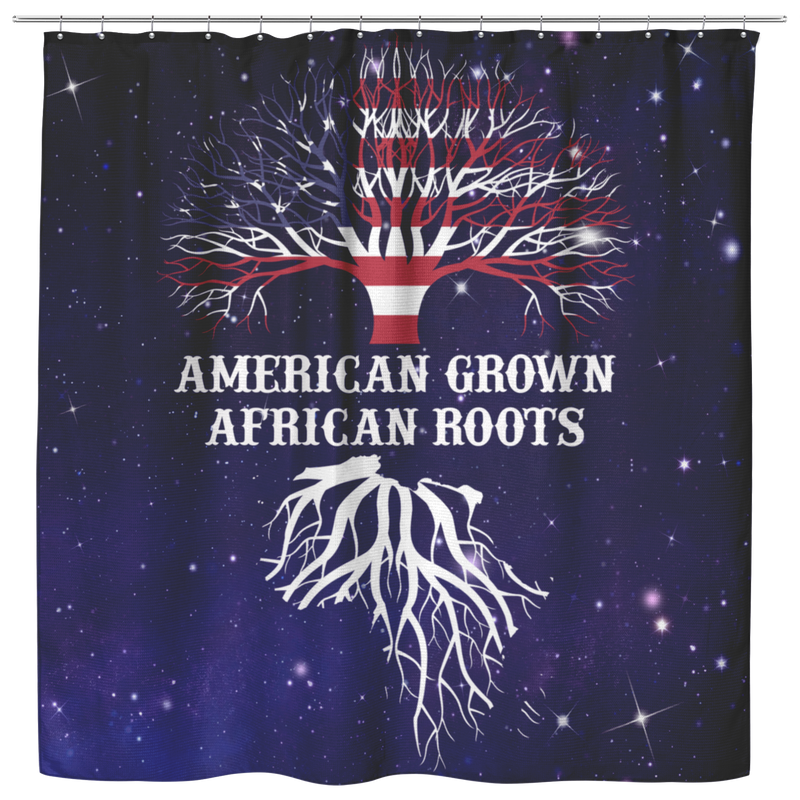 African American Shower Curtains - American Grown African Roots Black History Month