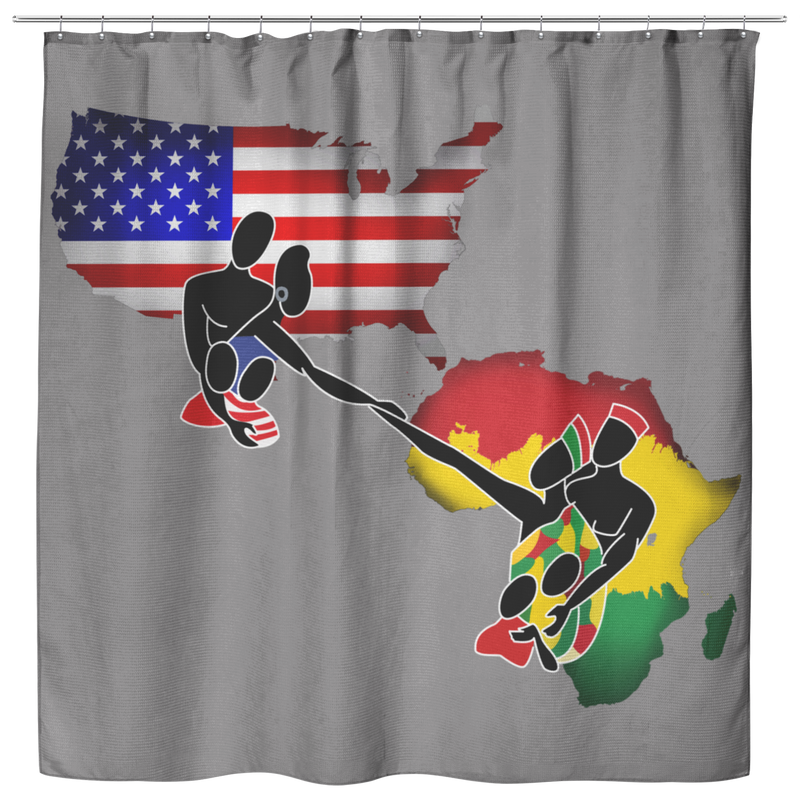 African American Shower Curtains American Map For Bathroom