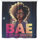 African American Shower Curtains - BAE Black And Educated Black History Month Shower Curtains For Bathroom