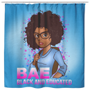 African American Shower Curtains - BAE Black And Educated Black History Month Shower Curtains For Bathroom