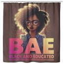 African American Shower Curtains - BAE Black And Educated Black History Month Shower Curtains For Bathroom
