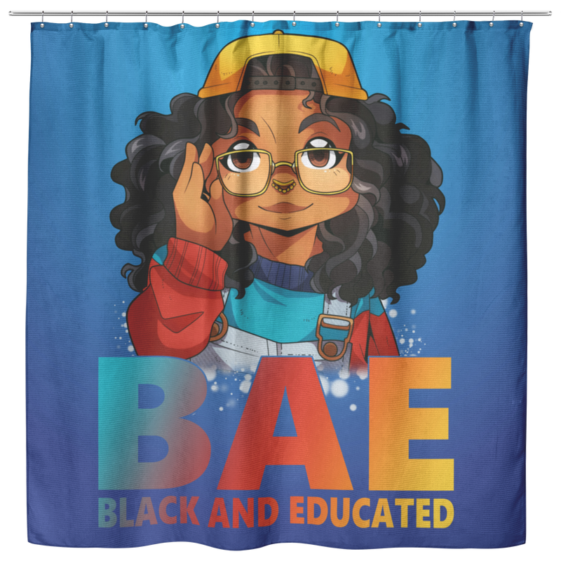 African American Shower Curtains - BAE Black Educated Black History Month Black Girl Shower Curtain