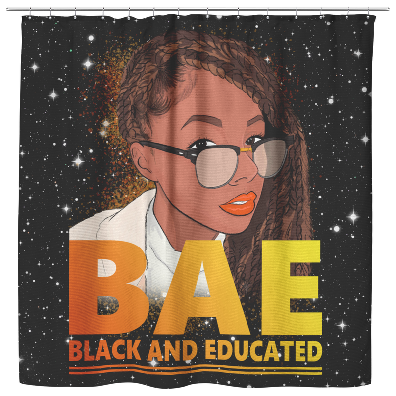 African American Shower Curtains - BAE Black Educated Black History Month Black Girl Shower Curtain