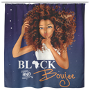 African American Shower Curtains - Black And Boujee Black History Month Black Girl Shower Curtains Bathroom Decor