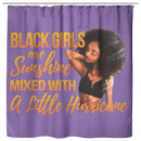 African American Shower Curtains - Black Girls Are Sunshine Mixed With A Little Hurricane Black History Month African Pride For Bathroom Decor