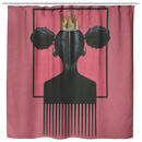 African American Shower Curtains Black Queen Hair Afro For Bathroom