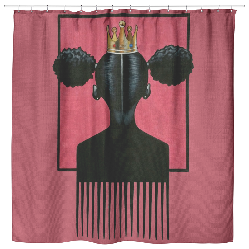 African American Shower Curtains Black Queen Hair Afro For Bathroom
