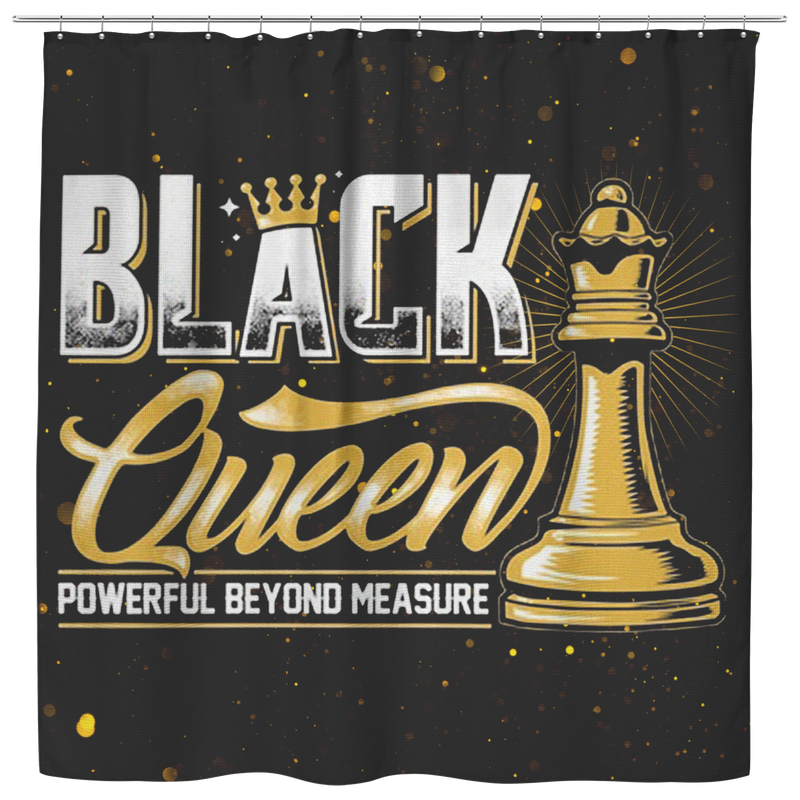 African American Shower Curtains - Black Queen Powerful Beyond Measure For Bathroom Decor