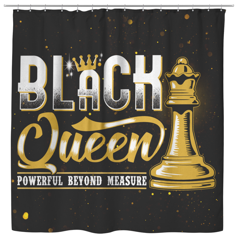 African American Shower Curtains - Black Queen Powerful Beyond Measure Shower Curtains For Bathroom Decor