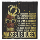 African American Shower Curtains - Black Queen Quotes The Melanin In Our Skin The Love In Our Hearts
