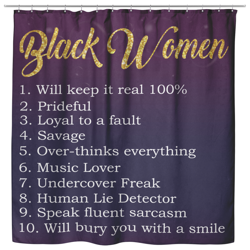 African American Shower Curtains - Black Women Will Keep It Real 100% Shower Curtains For Bathroom Decor