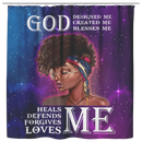 African American Shower Curtains - God Designed Created Blesses Me Heals Defends Forgives Loves Me For Bathroom Decor