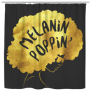African American Shower Curtains - Melanin Poppin' Bathroom Decor Black History Month