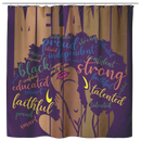 African American Shower Curtains - Melanin Powerful Words Afro Black Girl For Bathroom