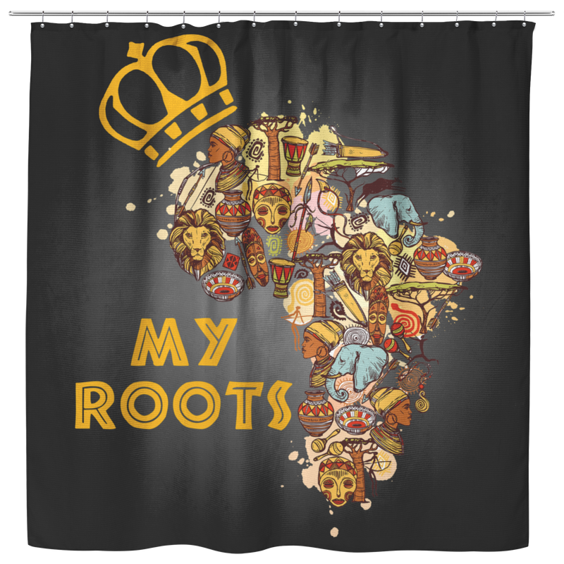 African American Shower Curtains - My Roots Africa Map For Bathroom Decor