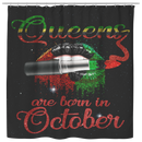 African American Shower Curtains - Queens Are Born In October For Bathroom Decor