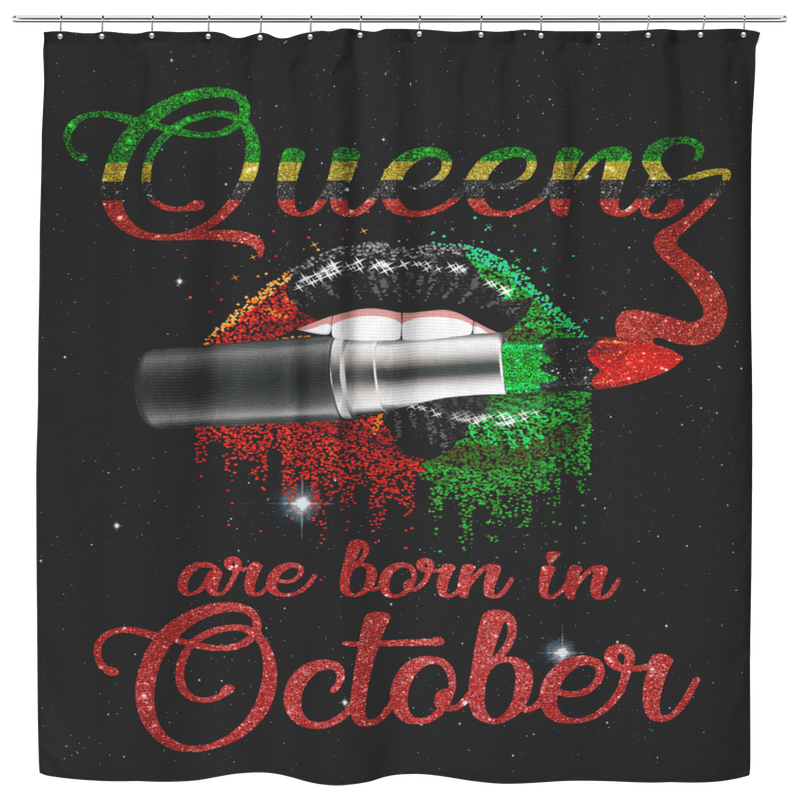 African American Shower Curtains - Queens Are Born In October For Bathroom Decor