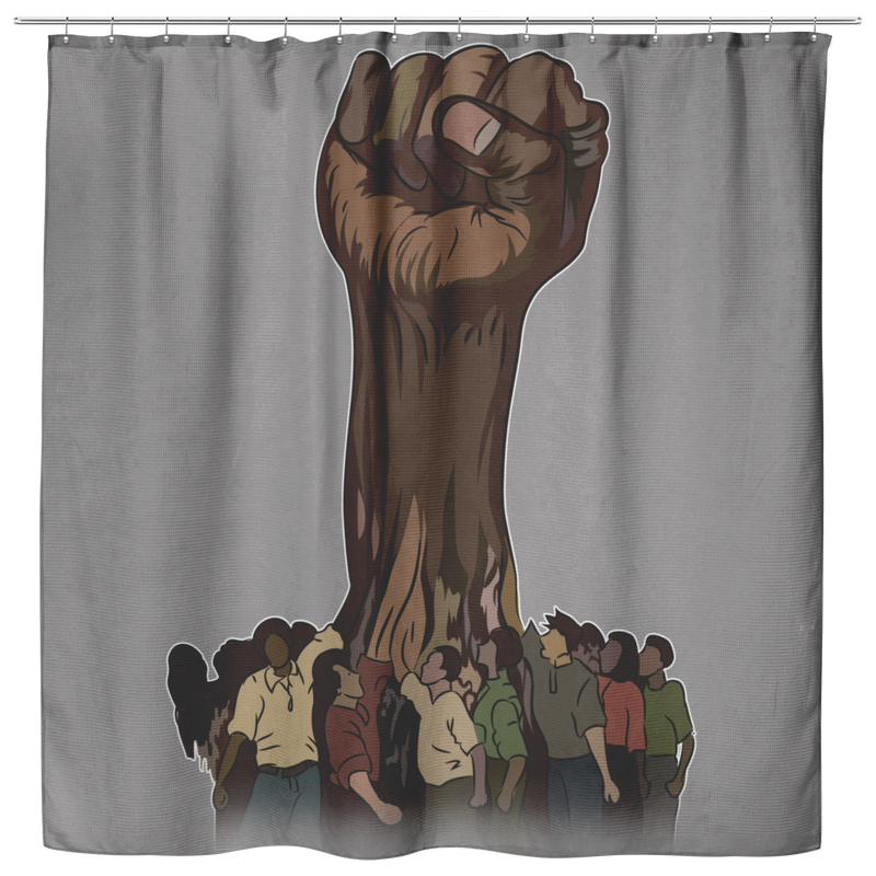 African American Shower Curtains - Strong Hand Black History Month For Bathroom