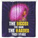 African American Shower Curtains - The Bigger The Hair The Harder They Stare Black Girl Shower Curtains