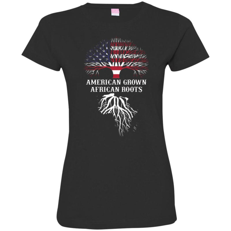 African American T Shirt American Grown African Roots Black History Month Funny Gift Shirts CustomCat