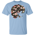 African American T-Shirt Black Girl With Flowers Hair CustomCat