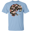 African American T-Shirt Black Girl With Flowers Hair CustomCat