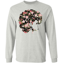 African American T-Shirt Black Girl With Flowers Hair CustomCat